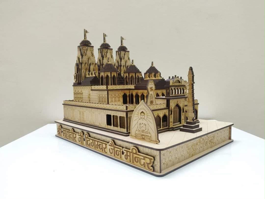 Shri Mahavir Ji Digambar Jain Temple, a 3D wooden replica